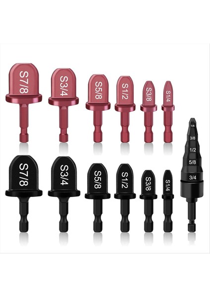 13 Adet Bakır Parlama Alet Borusu Genişletici Hvac Onarım Kiti 1/4in 3/8in 1/2in 5/8in 3/4in 7/8in Sıkıcı Matkap Ucu (Yurt Dışından)