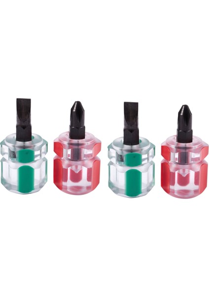 4 Pcs Düz Phillips Tornavida Mini Vida Kısa Küçük Bölünmüş Onarım Araçları Kit Set Yeşil+Kırmızı (Yurt Dışından)