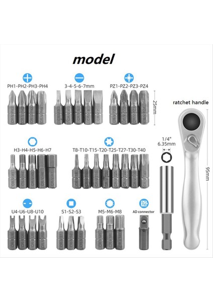 39PCS Özel Şekilli Tornavida Tornavida Tornavida Seti Çok Fonksiyonlu Cırcır Tornavida Tornavida Başlığı (Yurt Dışından) modelleri