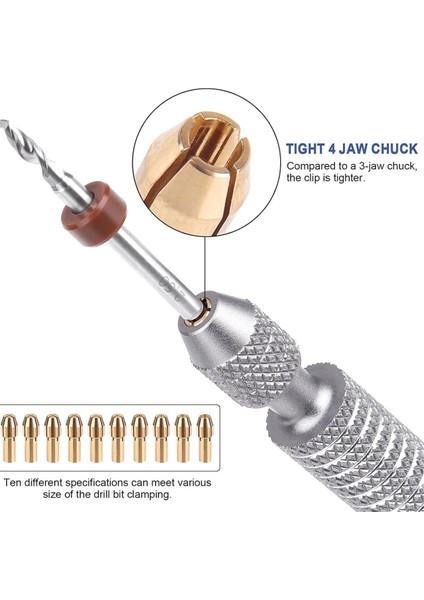El Matkap Bitleri Seti - 10 Pcs Metal Mini Pin Vise El Matkap Bitleri ve 10 Pcs Mücevher Yapma Oyma (Yurt Dışından) fırsatları