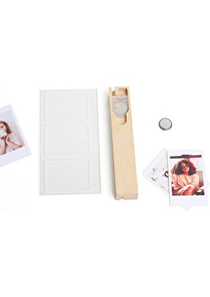 Instax Mini Ahşap Fotoğraf Çerçevesi 3'lü LED Işıklı Masaüstü Kullanım İçin indirimleri