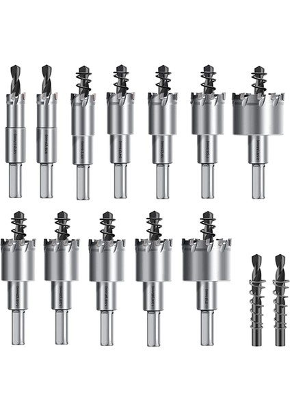 14PCS Hole Testere Kiti 1/2-2-1/8 Inç Tungsten Karbür Uçlu Delik Metal Paslanmaz Çelik Demir Ahşap (Yurt Dışından)