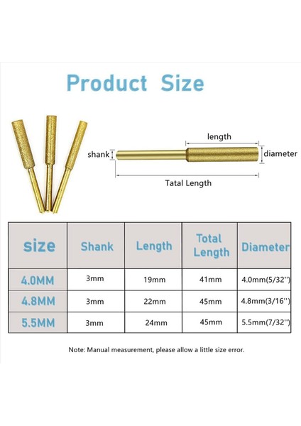 20 Adet Elektrikli Testere Bileme Taşları Taşlama Taş Dosyası Titanyum Kaplama Elmas Keskinleştirme Tekerlekleri (4 0mm) (Yurt Dışından) fiyatları