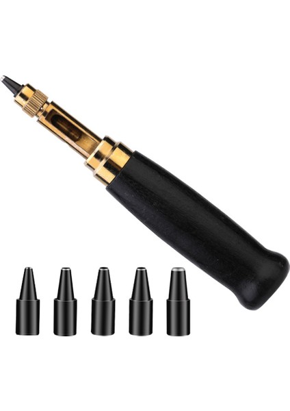 Kemer Deliği Yumruk Değiştirilebilir Yumruk Deri Kağıt Kemer Deliği Yumruk Ahşap Tutamak Bağlama Aleti Siyah Için Uygun (Yurt Dışından)