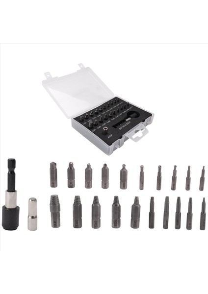 Hasarlı Vida Çıkarıcı Seti 22 Adet Soyulmuş Vida Çıkarıcı Kiti Bit ve Soket Adaptörü ile Hss Kırık Vida Sökücü Seti (Yurt Dışından) indirimleri