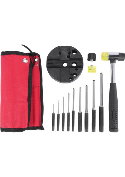 Depolama Torbası ile Rulo Pimi Yumruk Seti Smithing Punch Onarım Aletleri Tezgah Blok Pim Puması ve Hammer ile (Yurt Dışından)