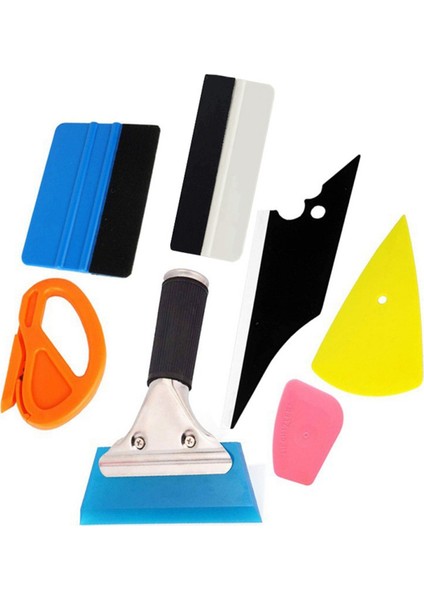 7 Parçalı Film Yapıştırma Aracı Kiti Pencere Rengi Duvar Kağıdı ve Çıkartma Etiketi Kurulum Araçları Için Uygundur (Yurt Dışından)