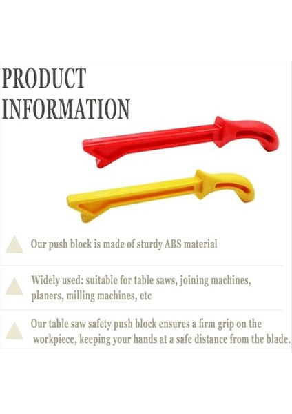 Masa Testereleri Yönlendirici Tabloları Şekillendiriciler ve Atımcılarda Stok Itmek Için Güvenlik Ahşap Işleme Itme Çubuğu (2 Adet) (Yurt Dışından) modelleri