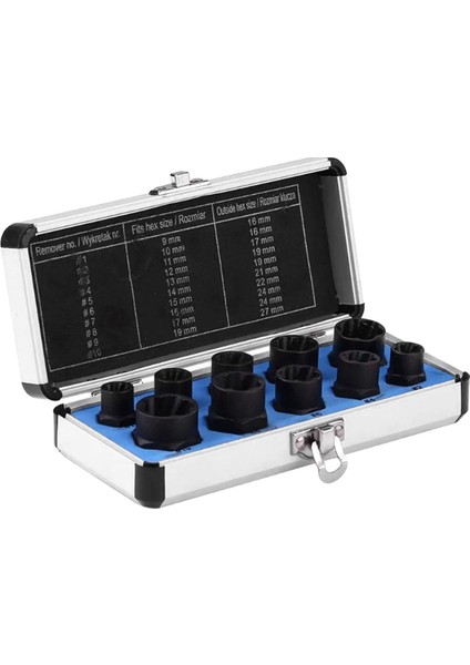 10 Adet Somun Çıkarıcı Seti Kırık Vidalı Somun Kaldırma Aracı Seti Makine Onarım Kombinasyon Aracı Seti (Yurt Dışından)