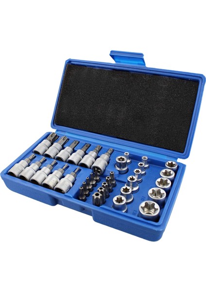 34PCS Torx Soket Seti Üçlü Kare Soket Seti Torx Bit Set Yıldız Bit Seti Erkek Kadın Seti (Yurt Dışından)