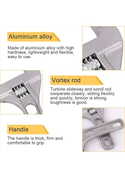 2x Ayarlanabilir Anahtarlar 6-68MM Genişliğinde Çene Anahtarı Banyo Anahtarı El Aletleri Fındık ve Cıvataları Sıkmak Veya Gevşetmek Için El Aletleri (Yurt Dışından) modelleri