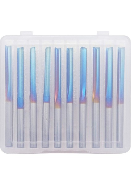 10 Adet Iki Flüt Düz Uç Fabrikalar Düz Yuva Bit &amp 10PCS 3 175 Shank Mavi Kaplamalı Düz Uç Değirmen 2 Flüt (Yurt Dışından) modelleri