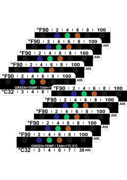 40 Adet Sıcaklık Şeritleri Test Yapıştırıcı Sıcaklık Şeritleri 90 Ila 100 Fahrenheit Derece Sıcaklık Etiketi Yapışkan (Yurt Dışından)