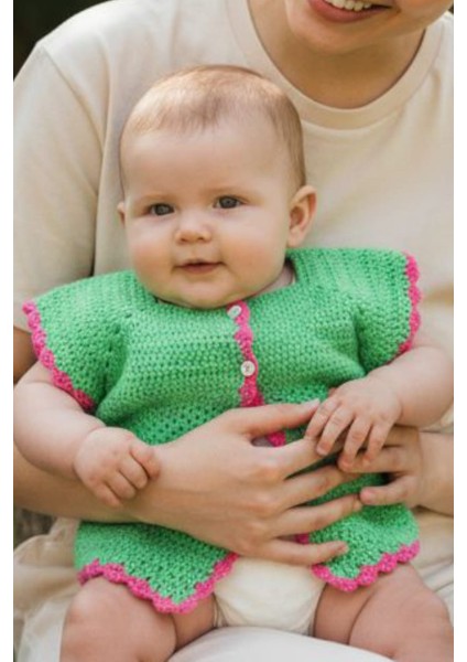 Tokuşka Örme Neşeli Rengarenk Bebek Hırkaları 0-3 Ay