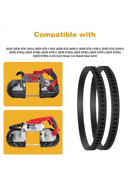 4 Paket 650721-00 Bant Teşnolü Lastikleri Kemer Bantlı Testere Dewalt Için Kauçuk Lastik Kemeri 514002079 A02807 DCS374 DWM120 (Yurt Dışından) fırsatları