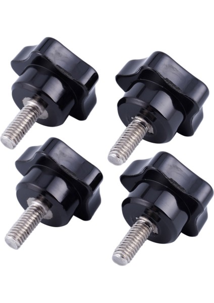 M6 x 15MM Erkek Iplik Vidalı Yıldız Kafası Kilit Kilit Soyu Siyah 4 Pc (Yurt Dışından)