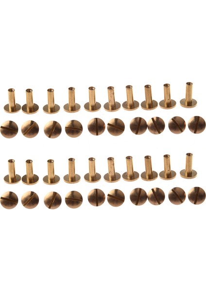 20X Arc Katı Pirinç Düğme Saplama Vidalı Tırnak Vidası Geri Deri Perçin Kemeri 12MM (Yurt Dışından)