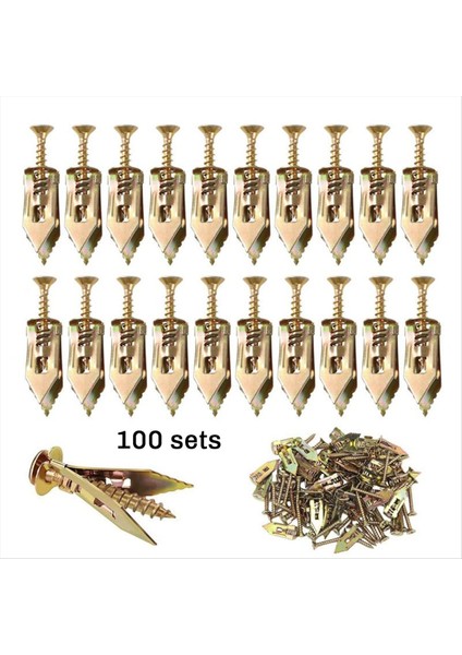 100PCS Yükseltilmiş Kendini Driling Ankraj Vidaları Alçıpan Ankrajları ve Vidalar Kiti Kolay Uygulama Yok Veya Duvarda Delikler (Yurt Dışından) fiyatları