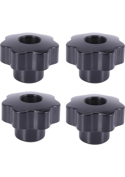 4x M10 10MM Dia Iplik Siyah Plastik Yıldız Kafa Kelepçesi Düğmesi Kavruğu (Yurt Dışından)