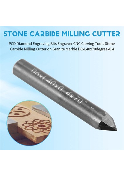 Pcd Elmas Gravür Bitleri Gravür Cnc Oyma Araçları Taş Karbür Freze Kesici Granit Mermer D6XL40X70DEGREEX0 4 (Yurt Dışından) fırsatları