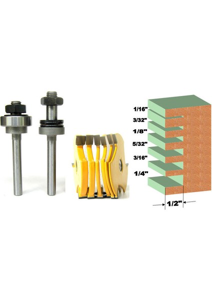 8pc 1/4inch Shank Yuvası Montaj 6 Kesiciler ve 2 Arbors Yönlendirici Bit Seti (Yurt Dışından) fiyatları
