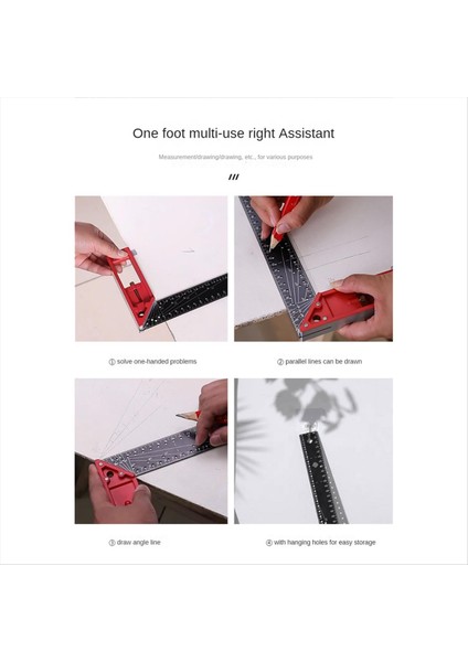 Çok Açılı Ölçüm Cetveli Evrensel Kombinasyon Açısı 45/90 Derecelik Çok Işlevli Gösterge Dik Açılı Cetvel (Yurt Dışından) modelleri