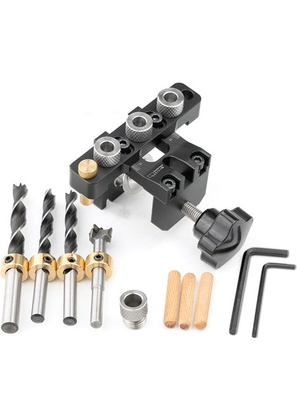 Ganwei Ayarlanabilir Doweling Jig Ahşap Cep 3 1 Delikte Jigbushes Sondaj Kılavuzu Kılavuzu Bulucu Yumruk Araçları Dowel Jig Set (Yurt Dışından)