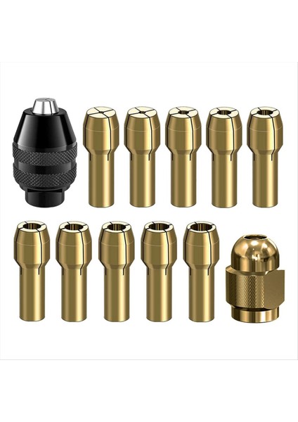 12 Pcs Matkap Chuck Set Set Pirinç Matkap Tohumu Kiti Anahtarsız Chuck 1/32 Inç Ila 1/8in Yedek 4485 4486 Değişiklik Somunu (Yurt Dışından)