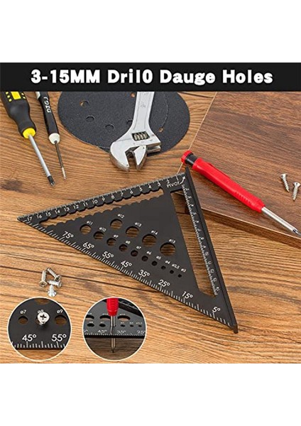 Carpenter&#39 In Meydanı Çok Fonksiyonlu 180MM Carpenter Açı Cetveli - Derin Delik Işaretçisi/kalem Yatıkları/merkez Punch Dahil (Yurt Dışından) fiyatları