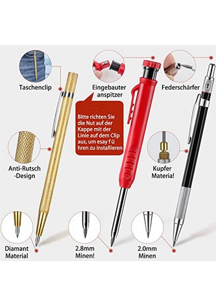 Carpenter&#39 In Meydanı Çok Fonksiyonlu 180MM Carpenter Açı Cetveli - Derin Delik Işaretçisi/kalem Yatıkları/merkez Punch Dahil (Yurt Dışından) modelleri