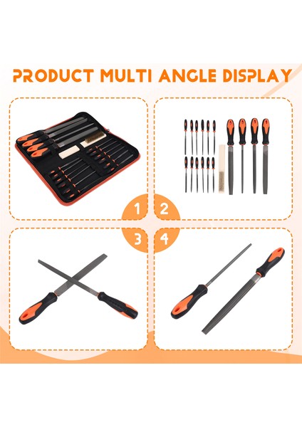 17 Adet Taşıma Çantası Hassas Düz/üçlü Köşeli/yarım Yuvarlak/yuvarlak Büyük Dosya ve 12 Adet Iğne Dosyaları Yumuşak Lastik Tutamak Şekillendirme Aracı (Yurt Dışından) fırsatları