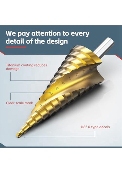 Adım Matkap Bit Seti 3pcs Titanyum Adım Matkap Bitleri Metrik 4mm Ila 32MM Matkap Koni Bitleri Metal Ahşap Pvc C (Yurt Dışından) modelleri