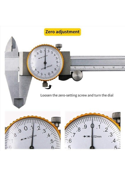 2x Kadran Kaliperler 0-150MM 0 02MM Yüksek Hassasiyetli Endüstri Paslanmaz Çelik Vernier Kaliper Şok Geçirmez Metrik Ölçüm Aracı (Yurt Dışından) modelleri