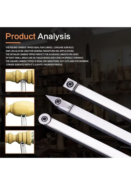 Karbür Uçlu Ahşap Dönüş Araçları Set Son Torna Kaba Sonlandırıcı Kuğu Boyun Oyuk Araçları ve Değiştirilebilir Kulp (Yurt Dışından) fırsatları