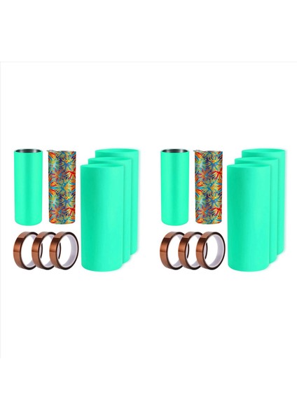 6 Set Süblimasyon Tumbler Silikon Bantlar 20 Oz Sıska Düz Boşluklar Için Kılıflar Transfer Bantlı Basın Makinesi (Yurt Dışından)