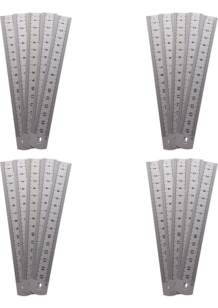 20 Adet Çift Tarafı Işaretli 15 cm 6 Inç Paslanmaz Çelik Düz Cetvel (Yurt Dışından)