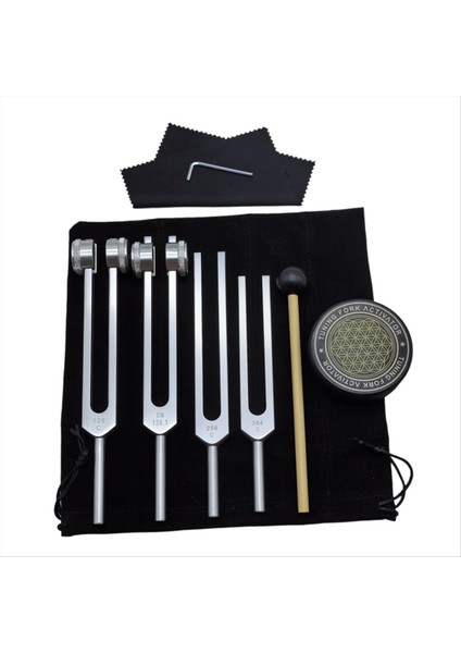 Iyileşme Seti Için Çatallar Tuning 128Hz 136Hz 256Hz 384Hz ve Hokey Puck Aktivatörü Iyileşme Ses Terapisi Vücut Keep (Yurt Dışından)