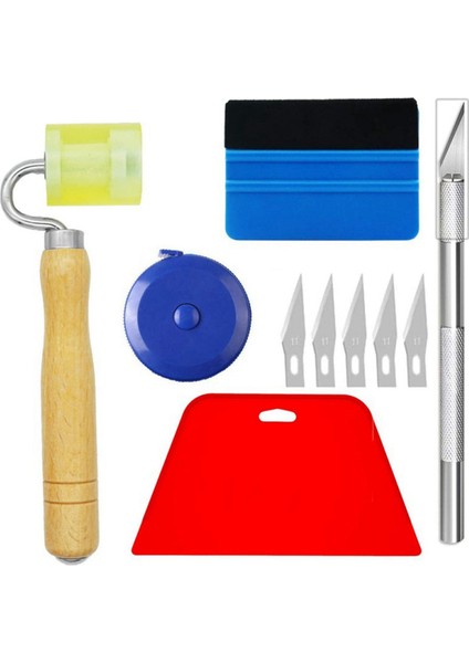 10 Parçalı Duvar Kağıdı Yumuşatma Aracı Kiti Araba Filmi Onarım Fişi Kenar Dikiş Kenarı Kazıyıcı Seti (Yurt Dışından)
