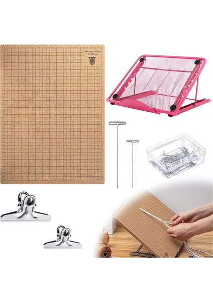 T-Iğneli Klipsli Makrame Tahtası Malzemeler Örme El Sanatları Yardımcısı Makrame ve Düğüm Kurulu Macrame Malzemeleri L (Yurt Dışından)