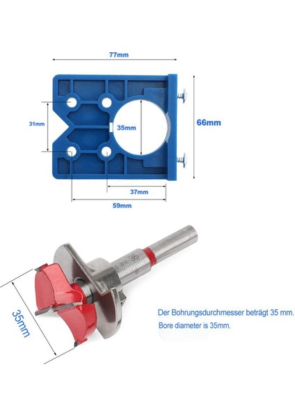 2x Gizli Menteşe Jig Forstner Bit SETS-35MM Menteşe Deliği Kabine Menteşeleri ve Montaj Plakaları Için (Yurt Dışından) fiyatları