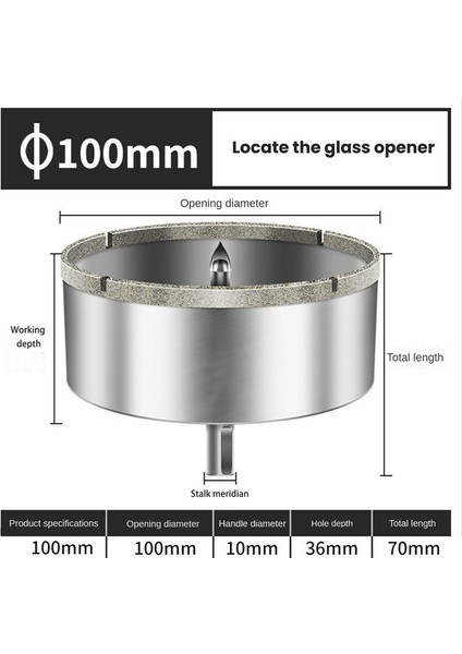 4 Inç Elmas Delik Pilot Bit Karo Ucu Kaplı Delikli Testere Cam Vb Merkezde Yol Gösterici Matkap Ucu ile Testere (Yurt Dışından) fırsatları