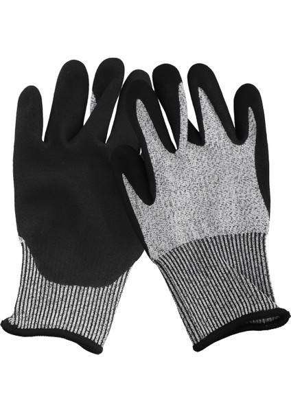 Seviye 5 Kesim Dayanıklı Eldivenler 3D Konfor Streç Uyum Dayanıklı Güç Kavrama Köpüğü Nitril Geçiş Fda Gıda Kontağı Akıllı Dokunma Ince Makine Yıkanabilir Gri 1 Çifti (L) (Yurt Dışından)