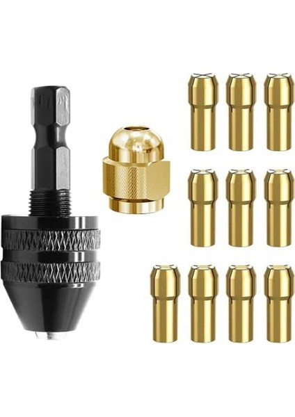Pirinç Kolet Seti 4485 Pirinç Döner Alet Aksesuarları 1/32 Inç Ila 1/8 Inç 4486 Matkap Anahtarsız Bit Chuck Aracı (Yurt Dışından)