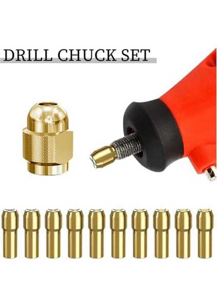 Pirinç Kolet Seti 4485 Pirinç Döner Alet Aksesuarları 1/32 Inç Ila 1/8 Inç 4486 Matkap Anahtarsız Bit Chuck Aracı (Yurt Dışından) modelleri