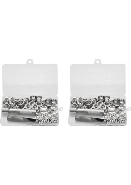 200PCS Punch Grommets ve Tarpaulin Tente Çadır Taraka Onarım Kiti Açık Delek Yeni (Yurt Dışından)