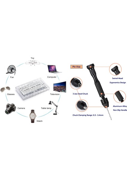 1000PCS Paslanmaz Çelik Gözlükler Elde Matkap Seti ile Onarım Vidası Yedek Kiti Hassas Pin Menzir (Yurt Dışından) fiyatları