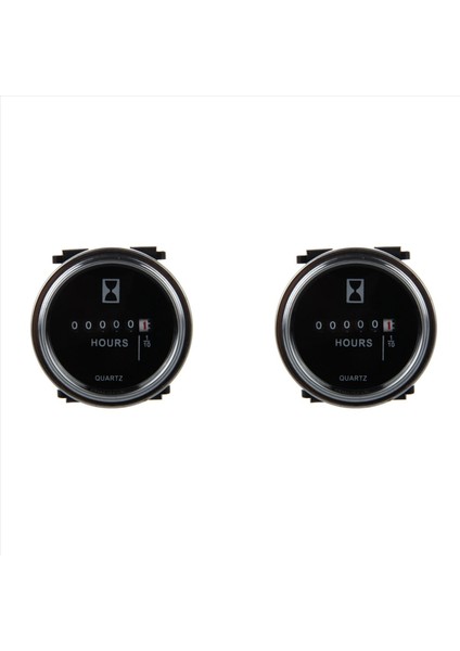 2x Saat Metre 6 Ila 80 Volt Dc - Yuvarlak Gümüş Trim Halkası (Yurt Dışından)