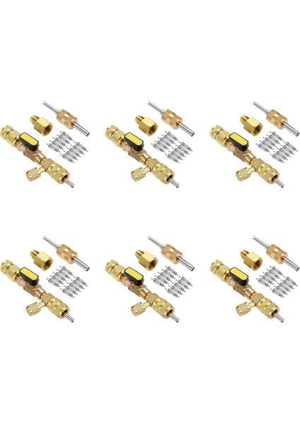 6x R410A R22 Valf Çekirdeği Çıkarma Aracı Çift Boyutlu Sae ile 1/4 ve 5/16 R404A R407C R134A R12 R32 (Yurt Dışından)