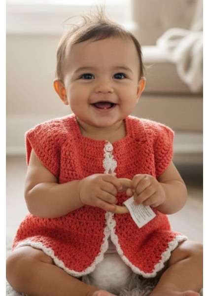 Tokuşka Örme Neşeli Rengarenk Bebek Hırkaları 0-3 Ay