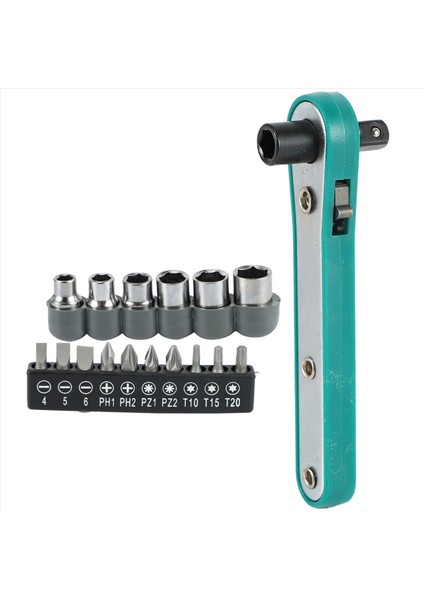 2x 17 Arada 1 Vanadyum Çelik Anahtarı Sürücü Seti Torx Tornavida Seti Cırcır Soket Tork Anahtarı Vidası Bit Düz Bitler Soket (Yurt Dışından) fiyatları